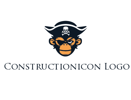 monkey wearing eye patch and pirate hat