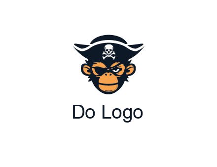 monkey wearing eye patch and pirate hat
