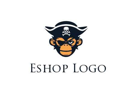 monkey wearing eye patch and pirate hat