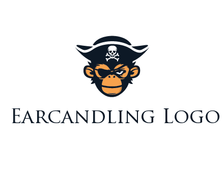 monkey wearing eye patch and pirate hat