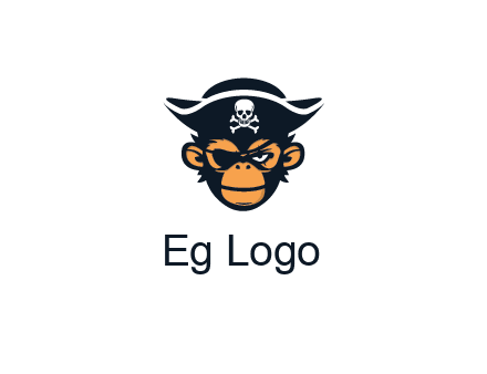 monkey wearing eye patch and pirate hat