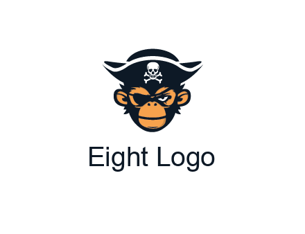 monkey wearing eye patch and pirate hat