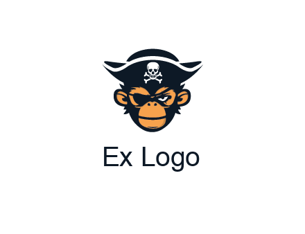 monkey wearing eye patch and pirate hat