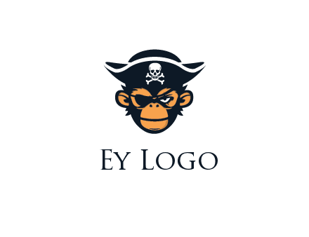 monkey wearing eye patch and pirate hat