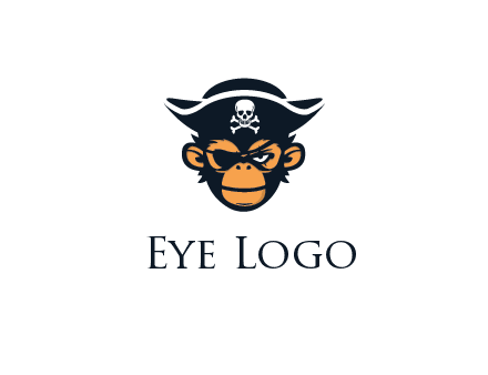 monkey wearing eye patch and pirate hat