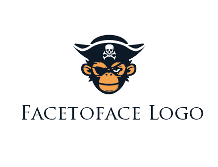 monkey wearing eye patch and pirate hat