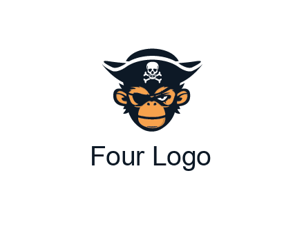 monkey wearing eye patch and pirate hat