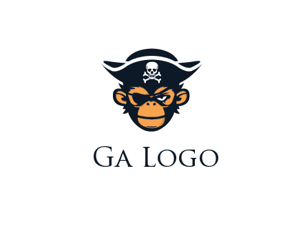 monkey wearing eye patch and pirate hat