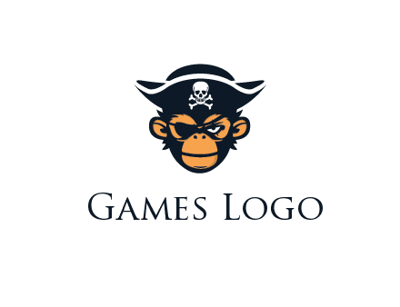 monkey wearing eye patch and pirate hat
