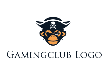 monkey wearing eye patch and pirate hat