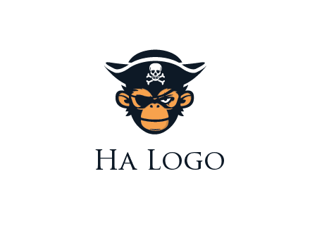 monkey wearing eye patch and pirate hat