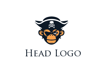 monkey wearing eye patch and pirate hat
