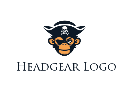 monkey wearing eye patch and pirate hat