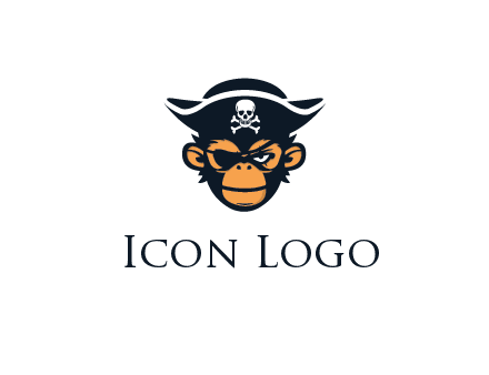 monkey wearing eye patch and pirate hat