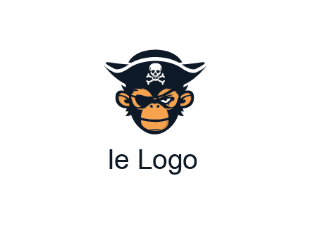 monkey wearing eye patch and pirate hat