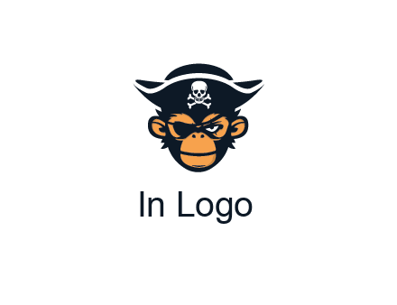 monkey wearing eye patch and pirate hat