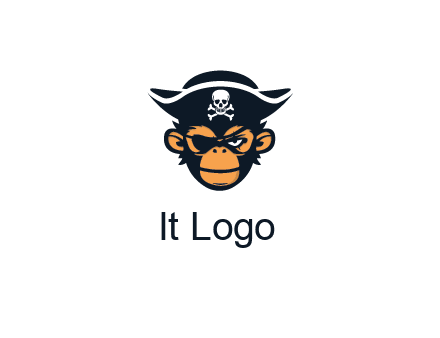 monkey wearing eye patch and pirate hat