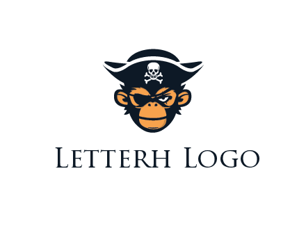 monkey wearing eye patch and pirate hat