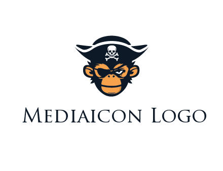 monkey wearing eye patch and pirate hat