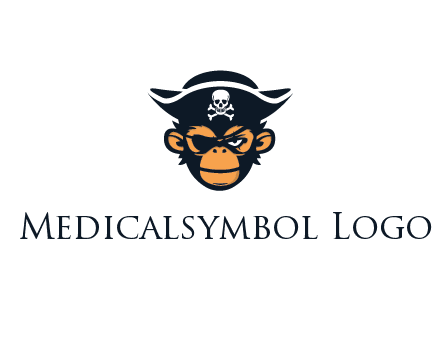 monkey wearing eye patch and pirate hat