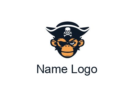 monkey wearing eye patch and pirate hat