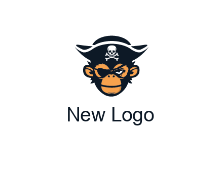 monkey wearing eye patch and pirate hat