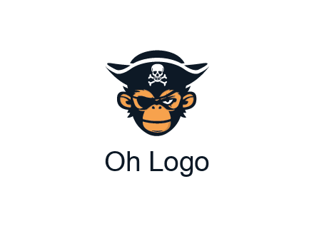 monkey wearing eye patch and pirate hat