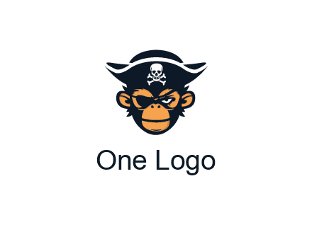 monkey wearing eye patch and pirate hat