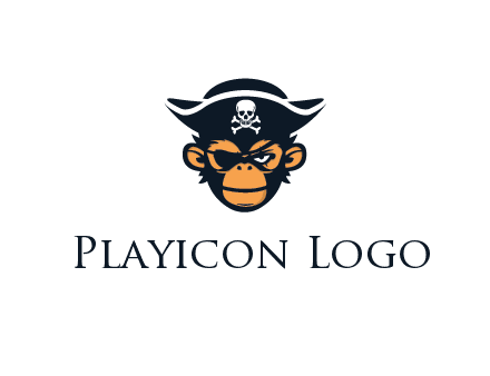monkey wearing eye patch and pirate hat