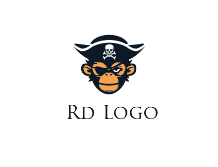 monkey wearing eye patch and pirate hat