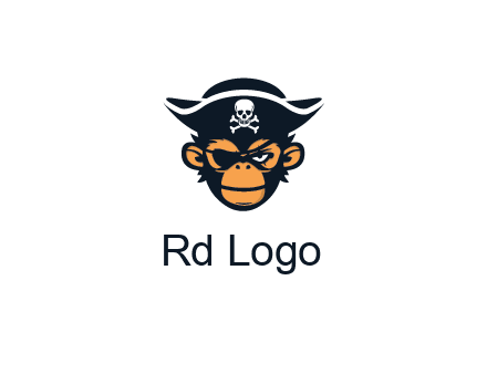 monkey wearing eye patch and pirate hat