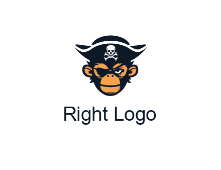 monkey wearing eye patch and pirate hat