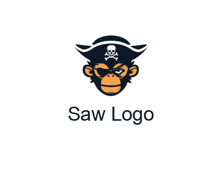 monkey wearing eye patch and pirate hat