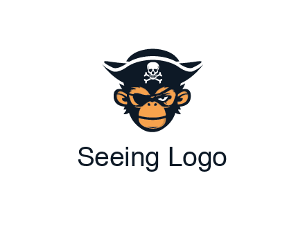 monkey wearing eye patch and pirate hat