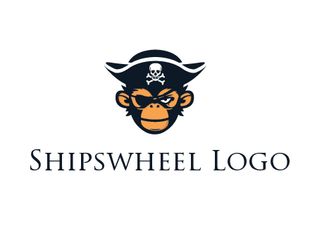 monkey wearing eye patch and pirate hat