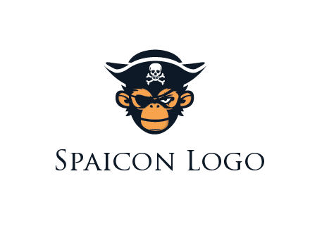 monkey wearing eye patch and pirate hat