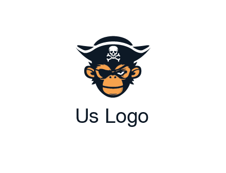 monkey wearing eye patch and pirate hat