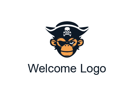 monkey wearing eye patch and pirate hat