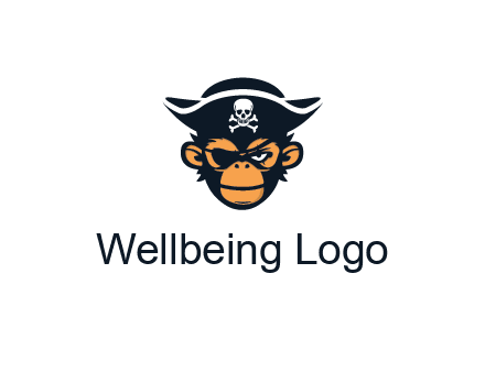 monkey wearing eye patch and pirate hat