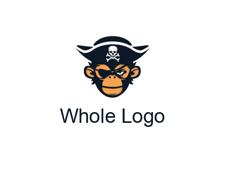 monkey wearing eye patch and pirate hat