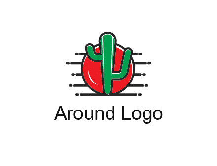 circle behind cactus