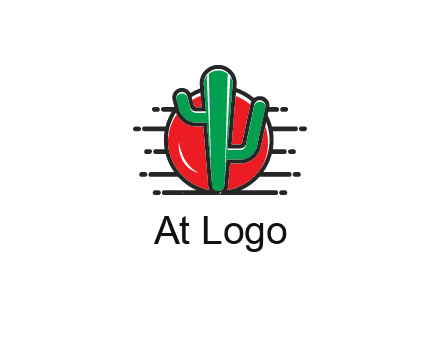 circle behind cactus