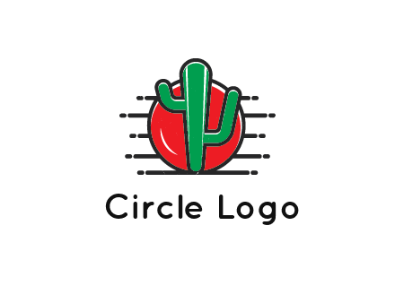 circle behind cactus