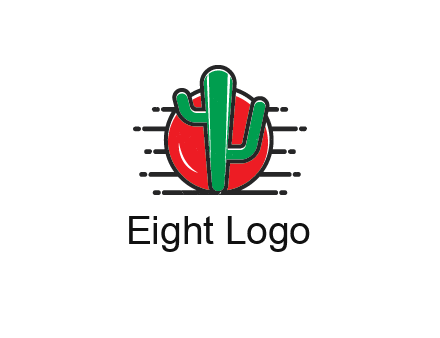circle behind cactus