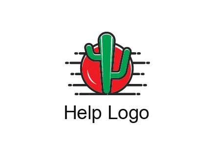 circle behind cactus