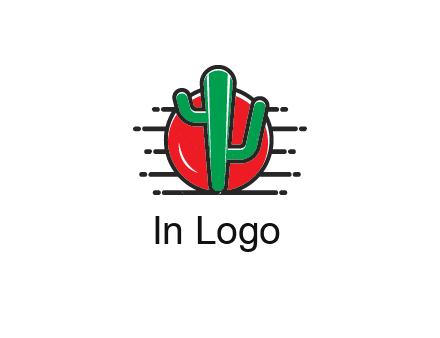 circle behind cactus