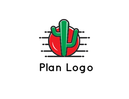 circle behind cactus