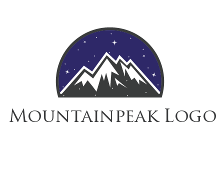 starry sky behind snow caped mountains