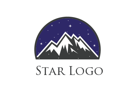 starry sky behind snow caped mountains