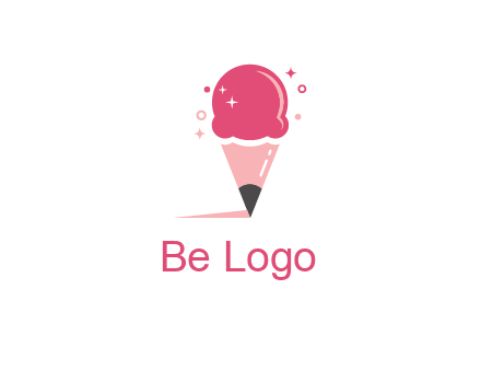 pencil nip as cone under ice cream scoop
